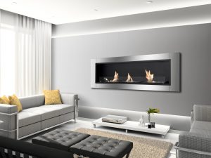 Ardella Ventless Recessed Ethanol Fireplace on a Wall
