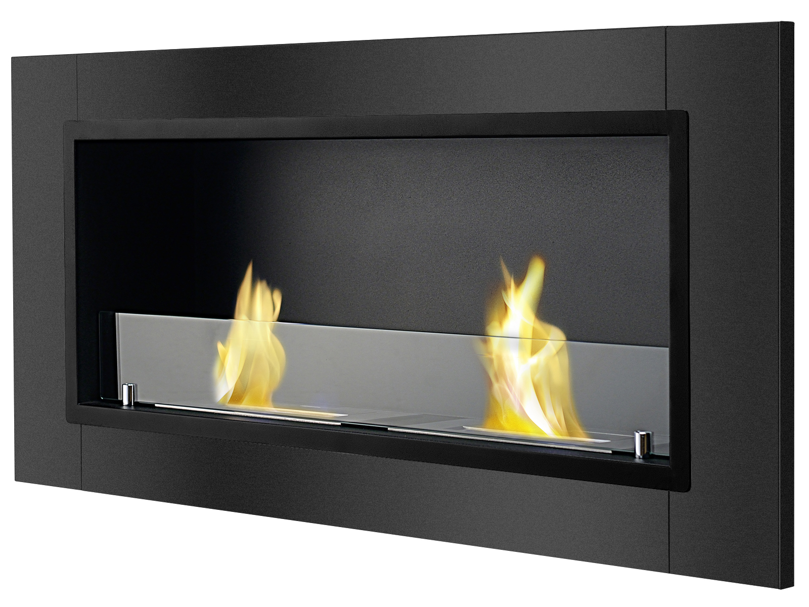 IGNIS®  Black Recessed Ventless Ethanol Fireplace – Lata