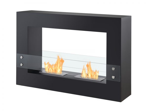 Tectum Black Freestanding Ethanol Fireplace