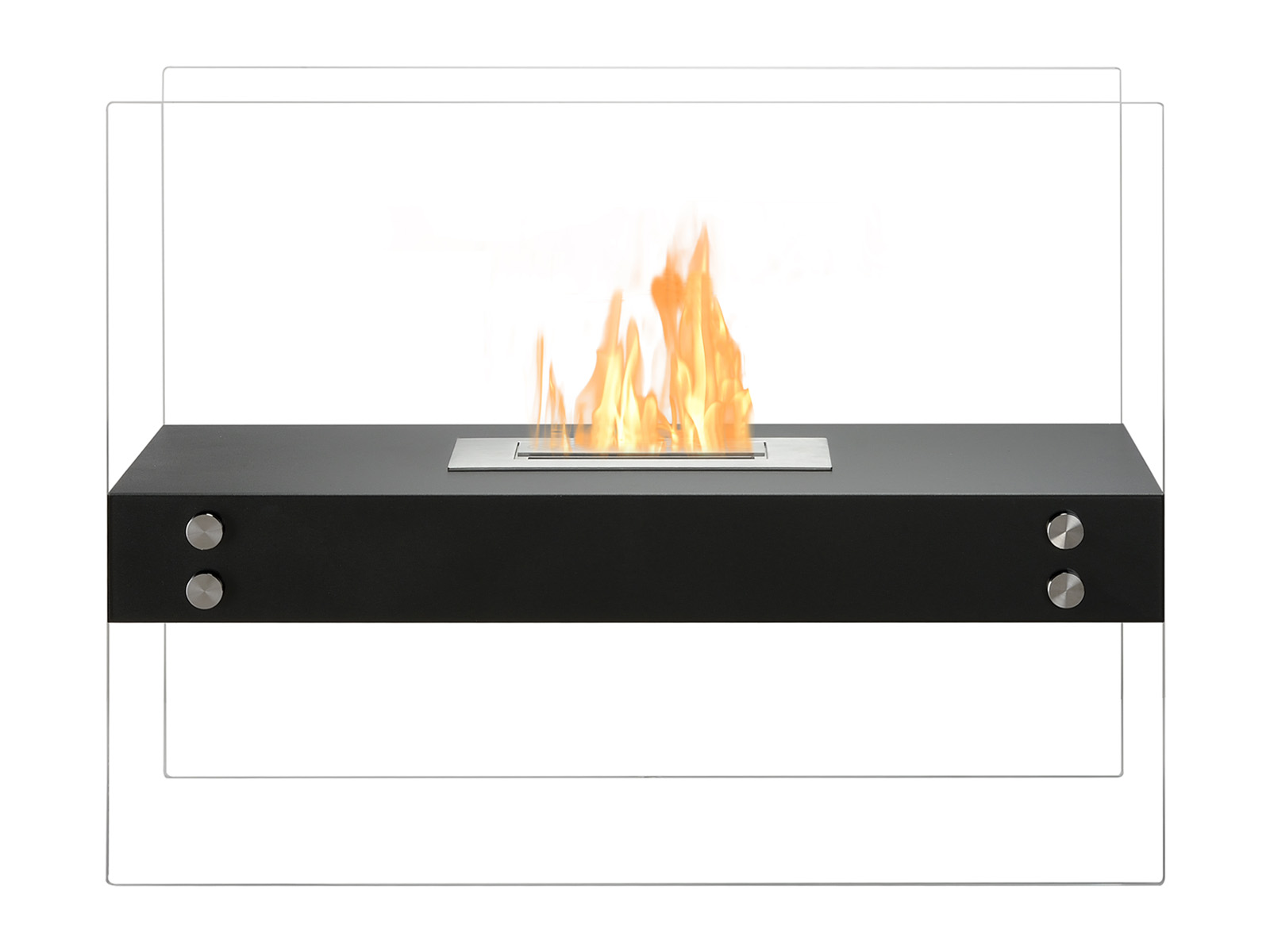 IGNIS® Black Portable Ethanol Fireplace Vitrum H